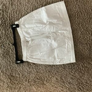 White soft leather skirt